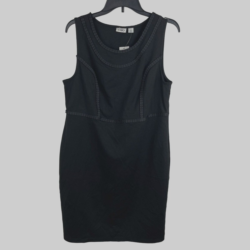 Cato Dress Sleeveless Sheath Women Size 16 Black Textured Trim